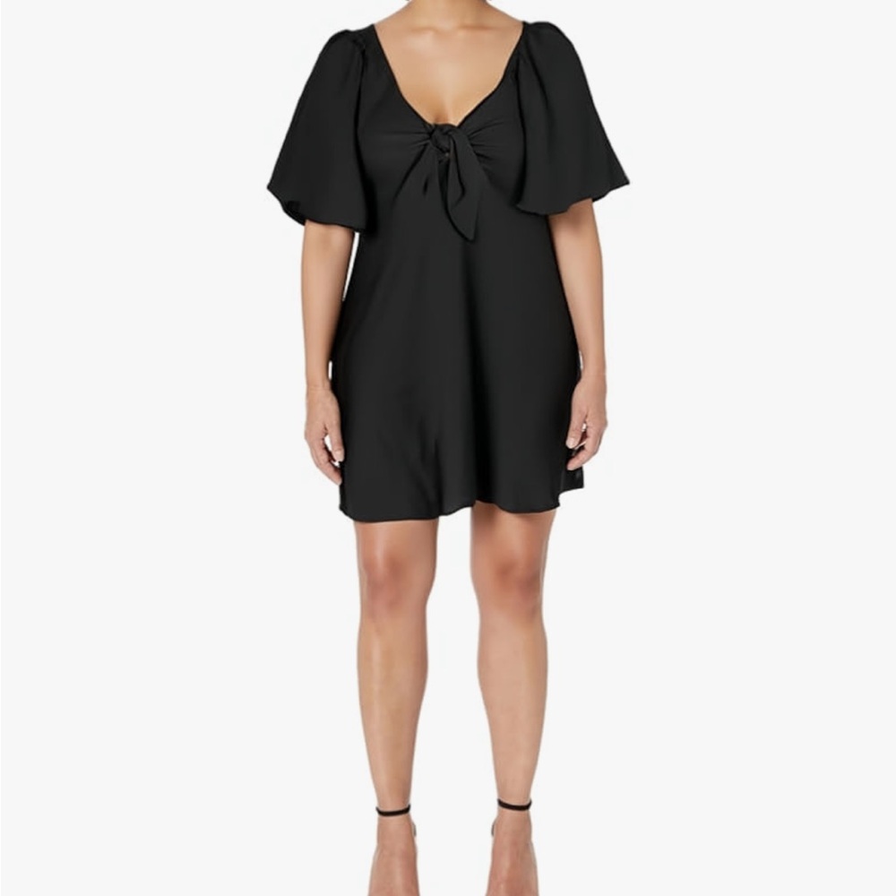 Chic Black Mini Dress with Flutter Sleeves